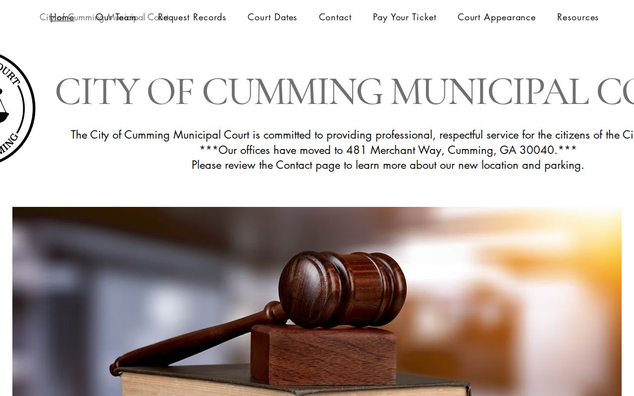 Cumming Municipal Court docket office homepage