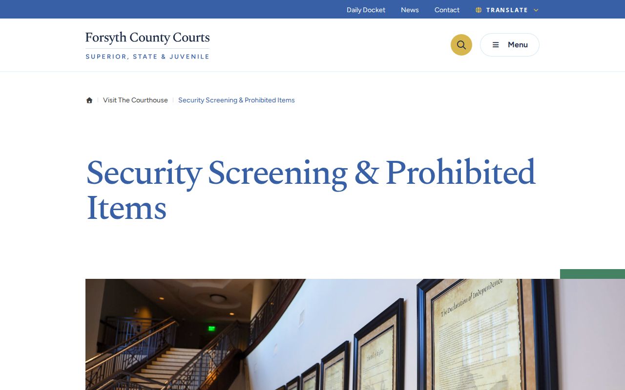 Forsyth County court hearing security rules