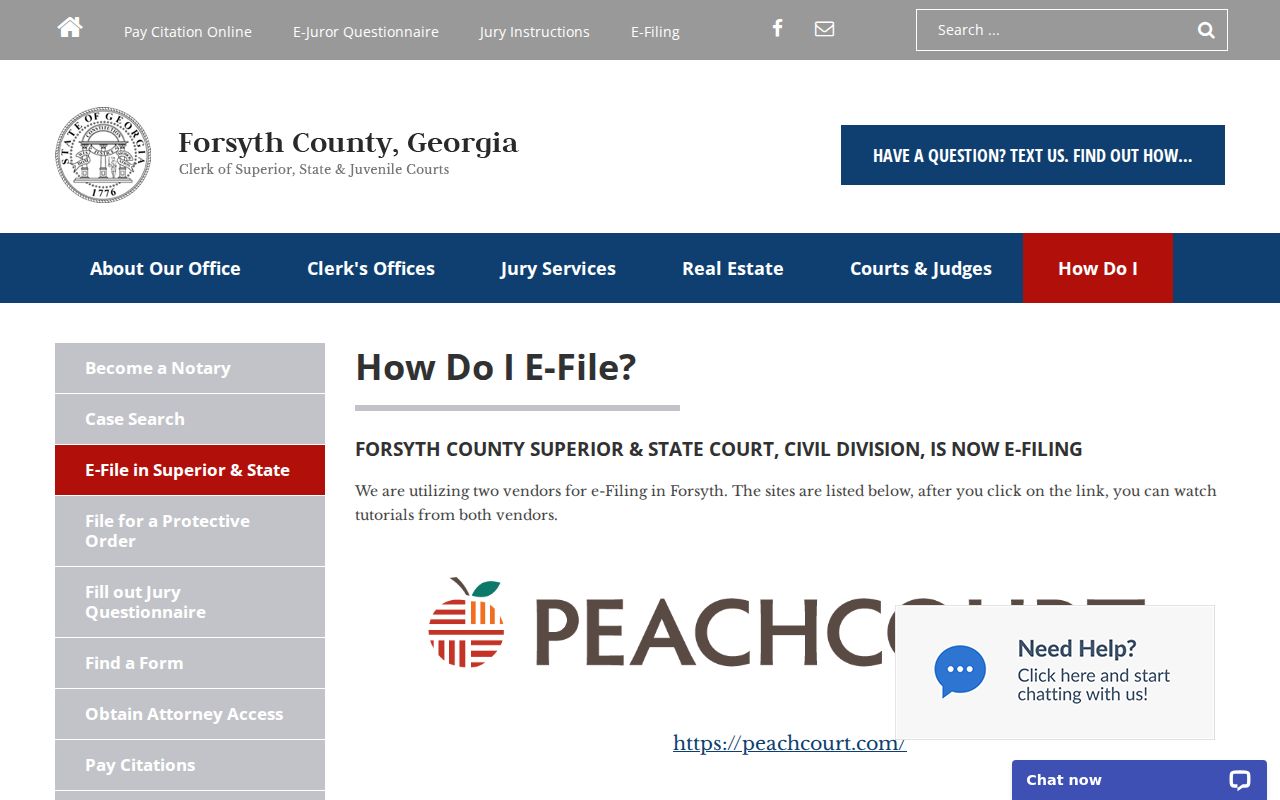 Forsyth Clerk e-filing and Public Access Terminal information