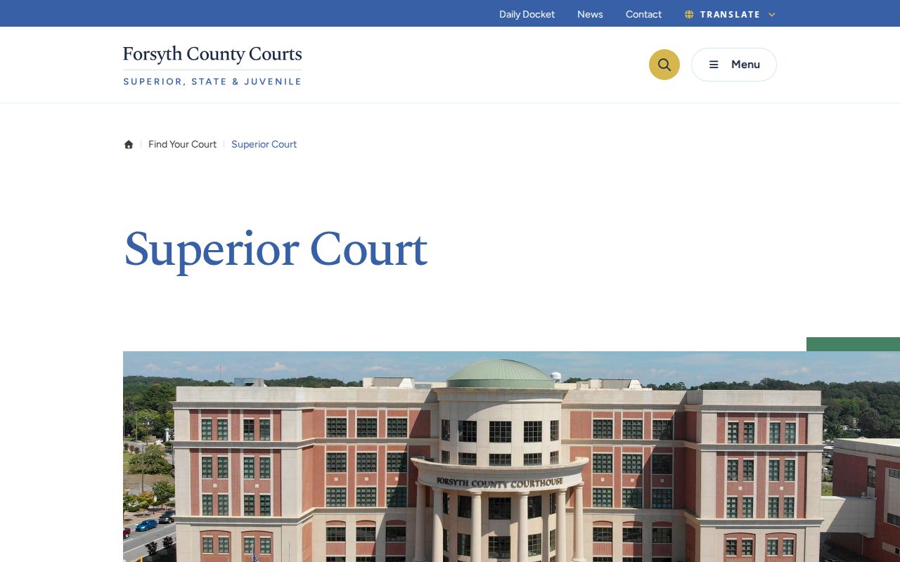 Forsyth County criminal docket Superior Court overview
