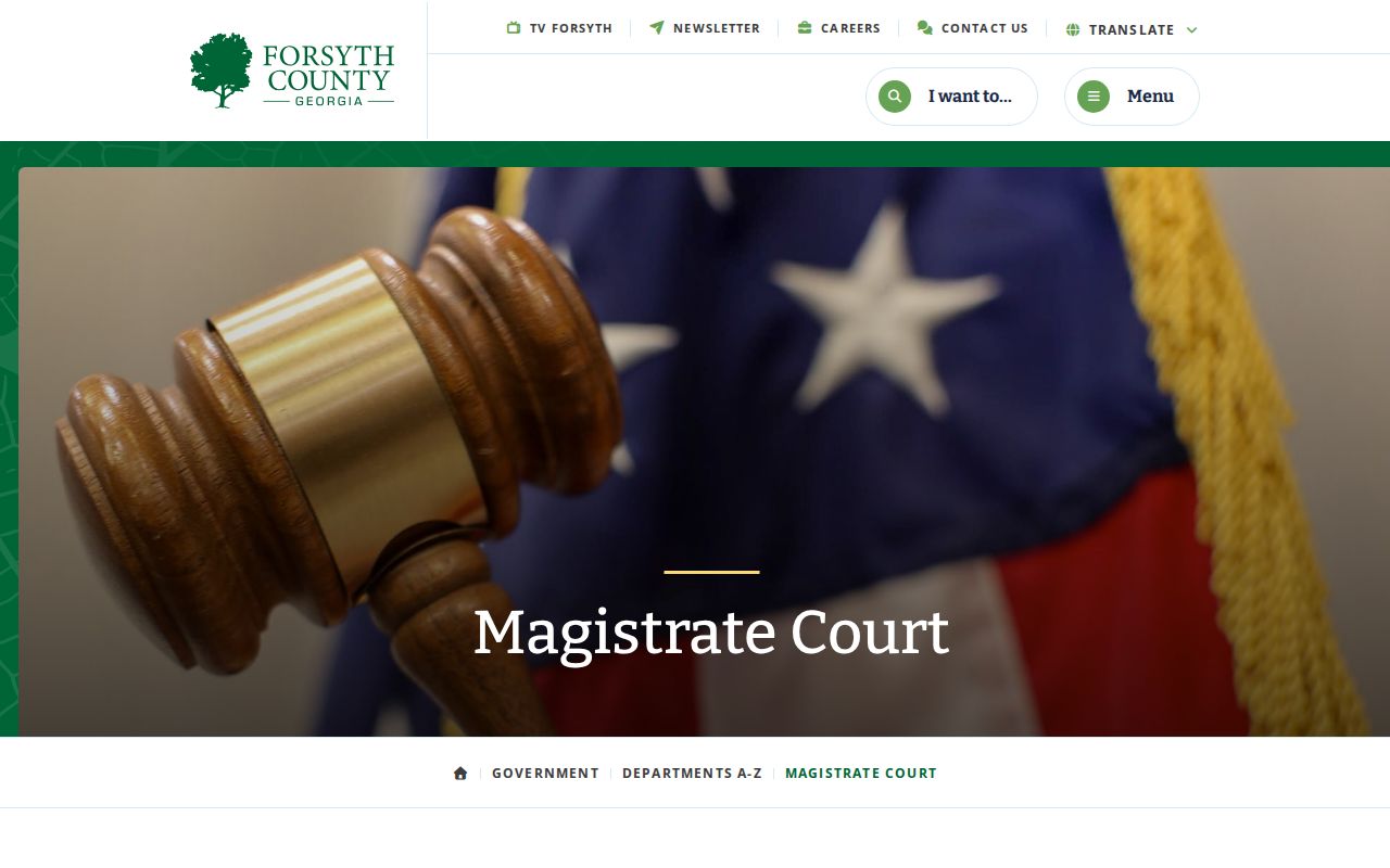 Forsyth County Magistrate Court information page