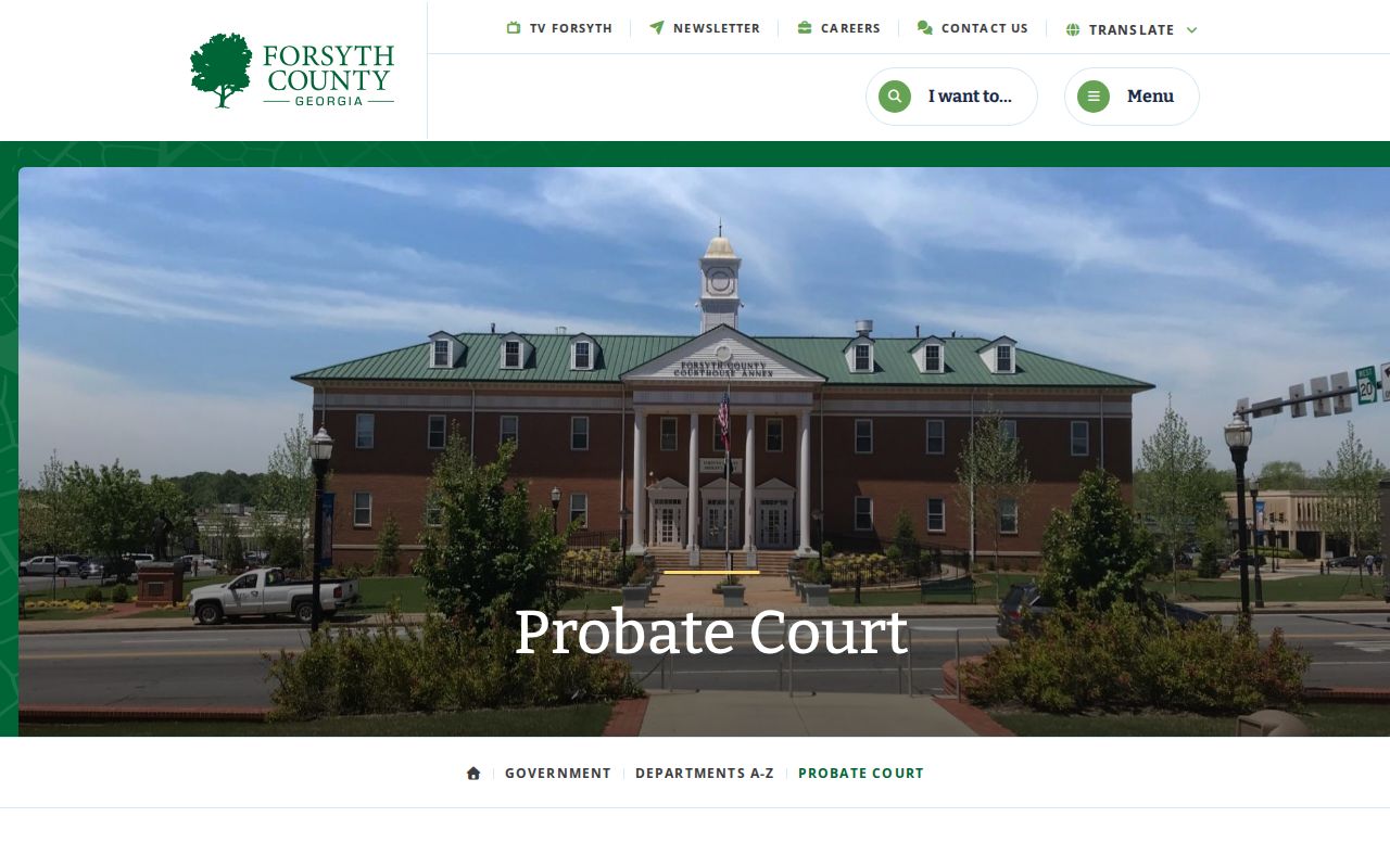 Forsyth County Probate Court information page